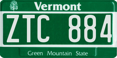 VT license plate ZTC884