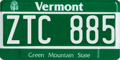 VT license plate ZTC885