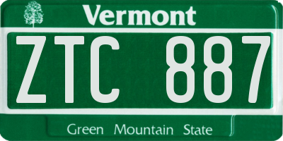 VT license plate ZTC887