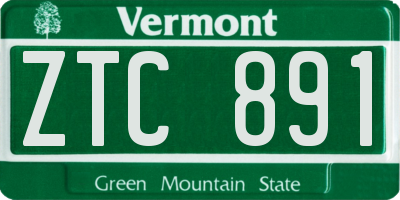 VT license plate ZTC891