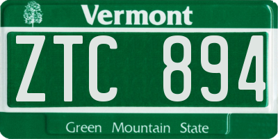 VT license plate ZTC894