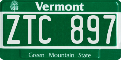 VT license plate ZTC897