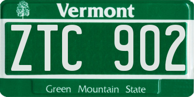 VT license plate ZTC902