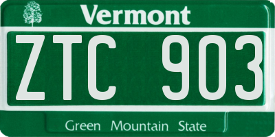 VT license plate ZTC903