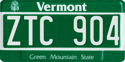 VT license plate ZTC904