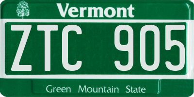 VT license plate ZTC905