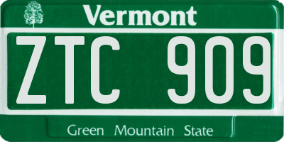 VT license plate ZTC909