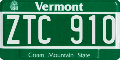 VT license plate ZTC910