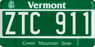 VT license plate ZTC911