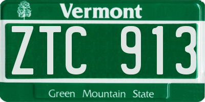 VT license plate ZTC913