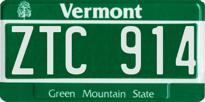 VT license plate ZTC914