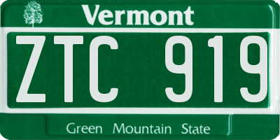 VT license plate ZTC919