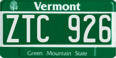 VT license plate ZTC926