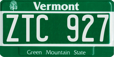VT license plate ZTC927