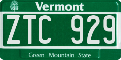 VT license plate ZTC929