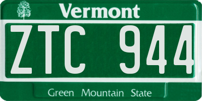 VT license plate ZTC944