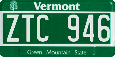 VT license plate ZTC946