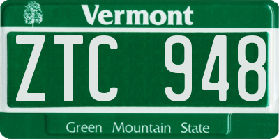 VT license plate ZTC948