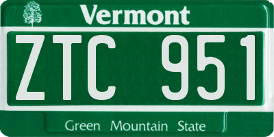 VT license plate ZTC951