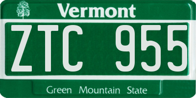 VT license plate ZTC955