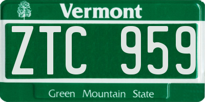 VT license plate ZTC959