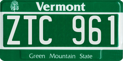 VT license plate ZTC961