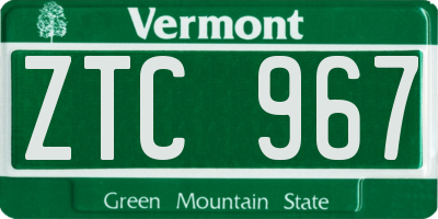 VT license plate ZTC967