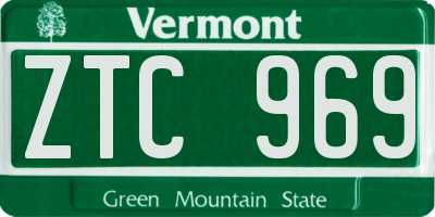 VT license plate ZTC969