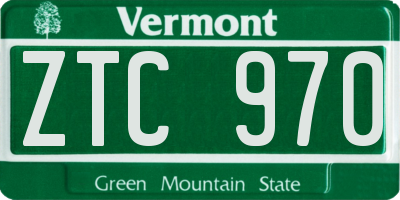 VT license plate ZTC970
