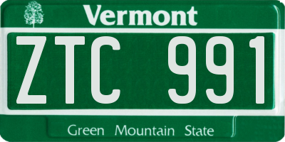 VT license plate ZTC991