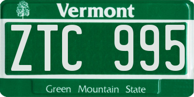 VT license plate ZTC995