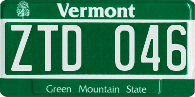 VT license plate ZTD046