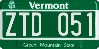 VT license plate ZTD051