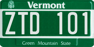 VT license plate ZTD101
