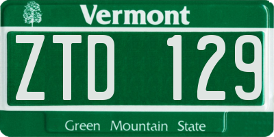 VT license plate ZTD129