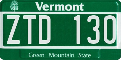 VT license plate ZTD130