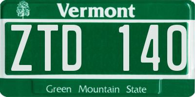 VT license plate ZTD140