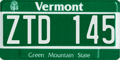 VT license plate ZTD145