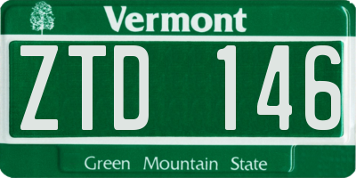 VT license plate ZTD146