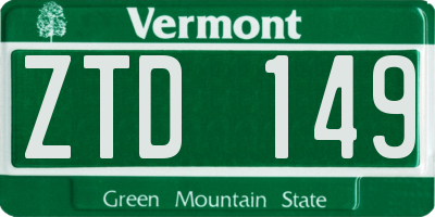 VT license plate ZTD149