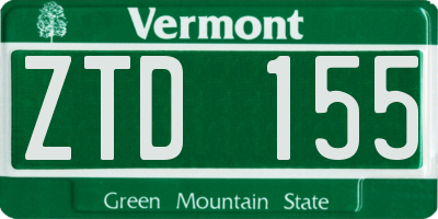VT license plate ZTD155