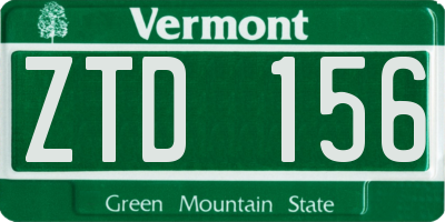 VT license plate ZTD156