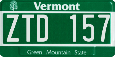 VT license plate ZTD157