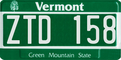 VT license plate ZTD158