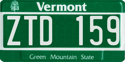 VT license plate ZTD159