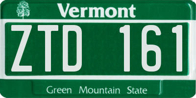 VT license plate ZTD161