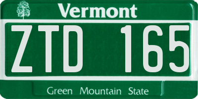 VT license plate ZTD165
