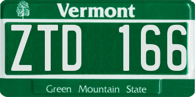 VT license plate ZTD166