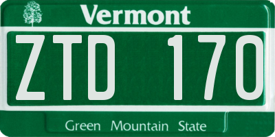 VT license plate ZTD170