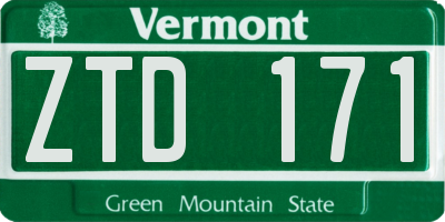 VT license plate ZTD171